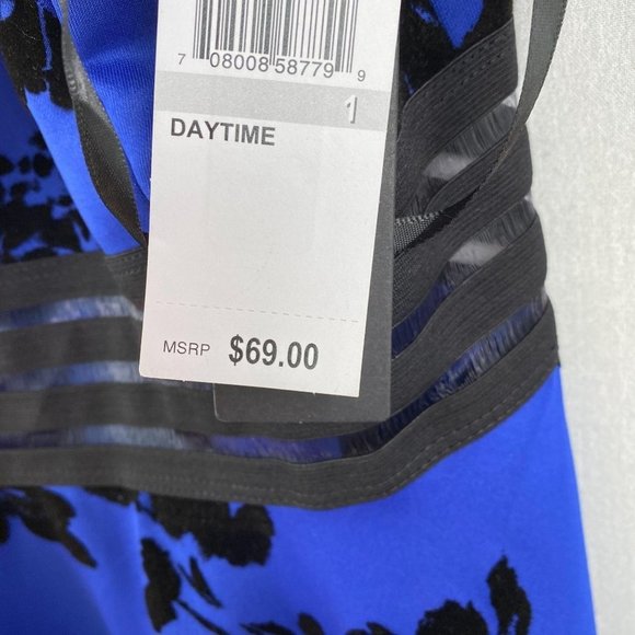 CITY STUDIO Macy's Blue Velvet Print Dress NWT - Picture 4 of 8